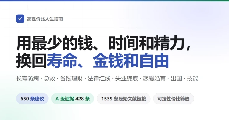 高性价比人生指南 产品图 1